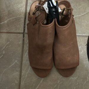 Brown Women's Open-Toe Ankle Boots